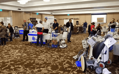 Attendees and vendor displays at WA's carpet cleaning industry expo â€” showcasing products, services, and networking.